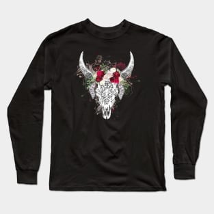 Cow skull floral 23 Long Sleeve T-Shirt